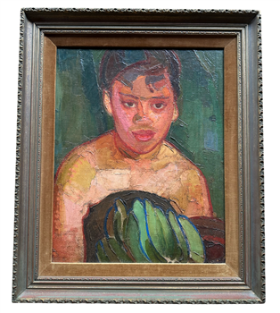 Girl with Green Bananas