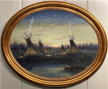 Twilight Sioux Camp at Dusk - Image 1 of 4