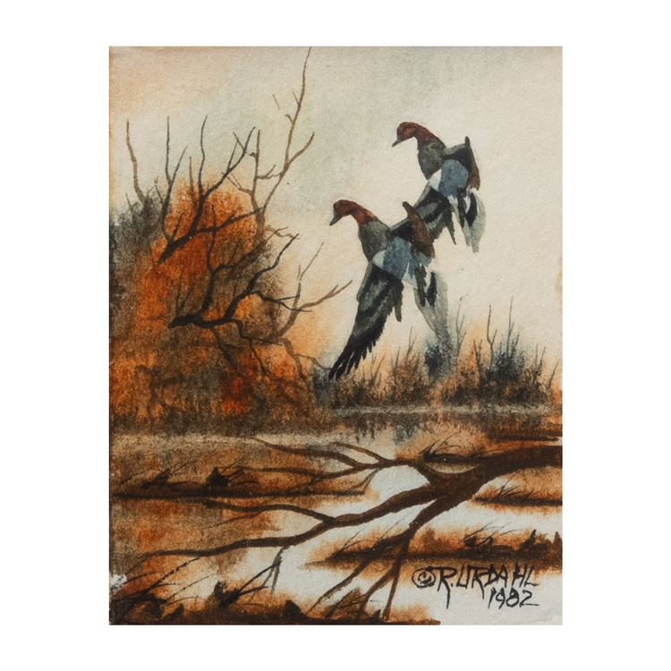 Canvasbacks Watercolor by Ron Urdahl - Image 2 of 2