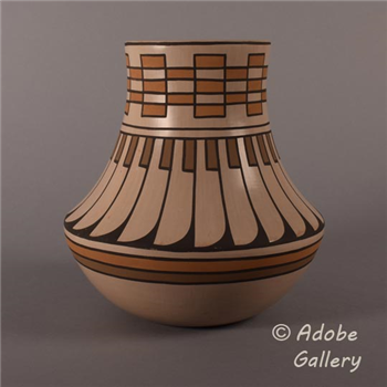 San Ildefonso Large Polychrome Jar by Blue Corn - Image 1 of 4