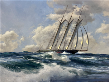The Schooner Yacht ATLANTIC Racing Across The Atlantic 1905 - Image 1 of 4