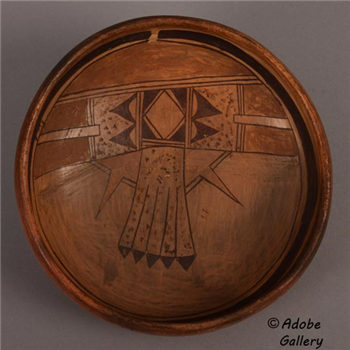 Historic Nampeyo of Hano Bowl with Pahlikmana Katsina Design - Image 1 of 3