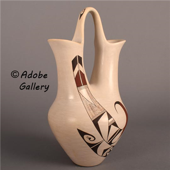 Pottery Wedding Vase by Joy Navasie of Hopi Pueblo - Image 1 of 4