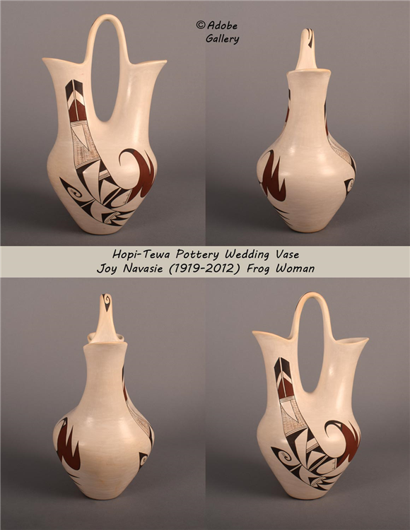 Pottery Wedding Vase by Joy Navasie of Hopi Pueblo - Image 2 of 4