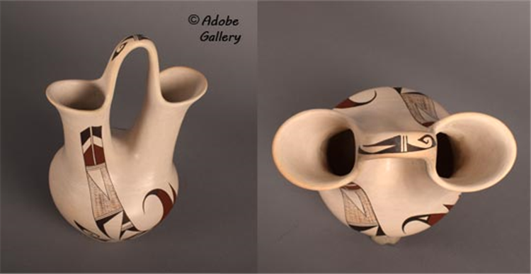Pottery Wedding Vase by Joy Navasie of Hopi Pueblo - Image 3 of 4