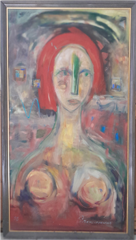 LARGE CONTEMPORARY EXPRESSIONIST OIL/CANVAS
