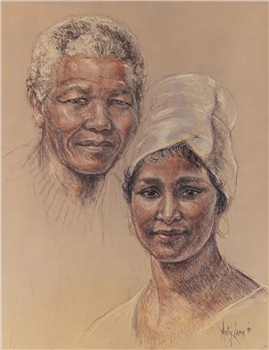 Portrait of Nelson and Winnie Mandela