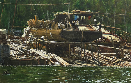 Donald Teague (1897 - 1991) "Boat Builders, Aberdeen"