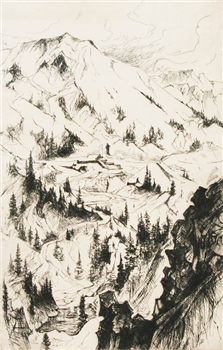 Mine and Mountain Sketch - Image 1 of 2
