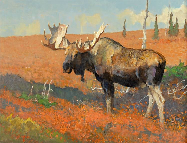 Bob Kuhn (1920-2007), Prime Time, acrylic on board, 13 3/4 X 17 3/4", SOLD: $102,000