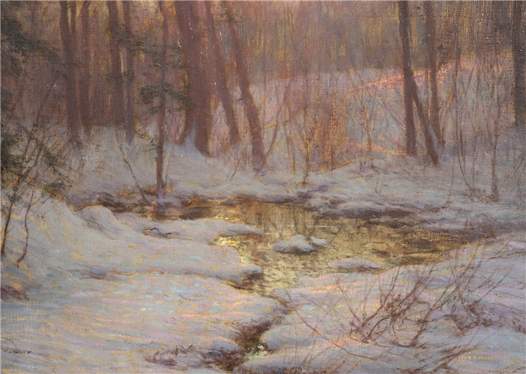 Winter Stream at Sunset - Image 3 of 4