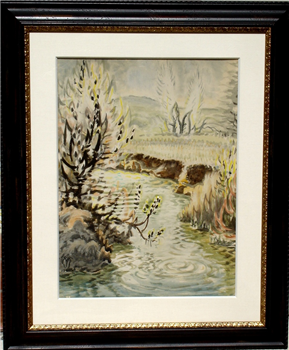 Pussy Willows by a Stream