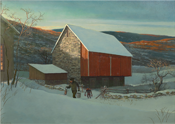 Red Winter Barn