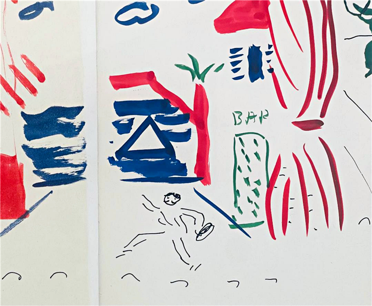 Original Painting, Hockney Paints the Stage (dedicated by Hockney to Walker Art Museum Trustees with additional inscription by Martin Friedman) - Image 2 of 4
