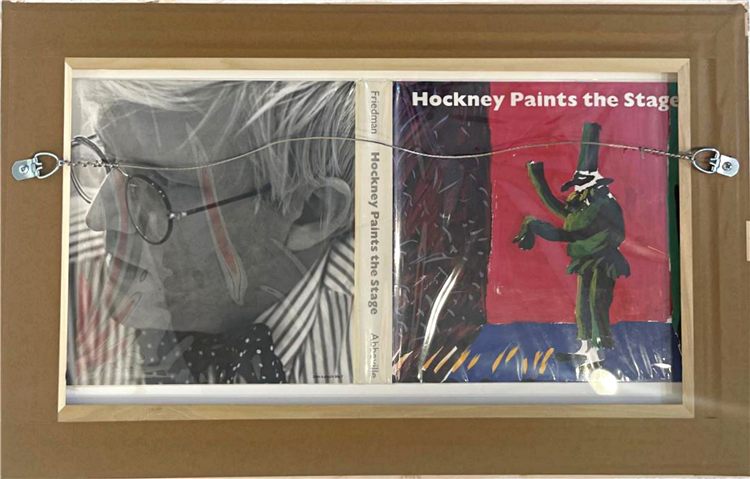 Original Painting, Hockney Paints the Stage (dedicated by Hockney to Walker Art Museum Trustees with additional inscription by Martin Friedman) - Image 4 of 4