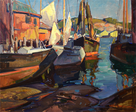 William Lester Stevens "Harborfront, Cape Ann"