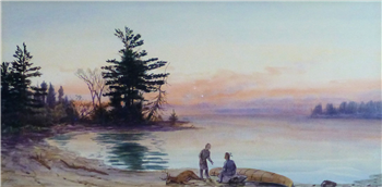 Beach With Indians and Fallen Buck - Image 1 of 2