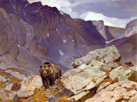 Carl Rungius, Old Baldface, c. 1933, Oil on Canvas, 30 x 40JKM Collection, National Museum of Wildlife Art.
