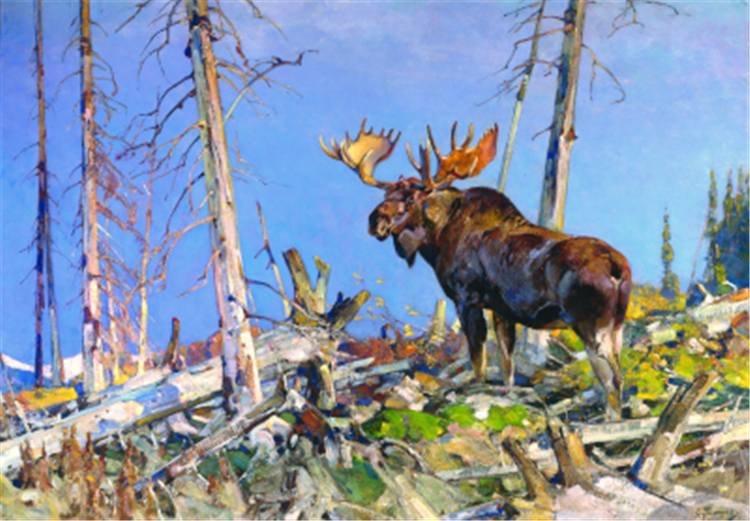 Carl Rungius, Northern King, 1926, Oil on Canvas, 42 x 60JKM Collection, National Museum of Wildlife Art.