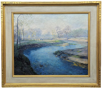 Important Painting 30x25 Julian Onderdonk Texas Landscape Oil on Canvas Pearl Brewing Background