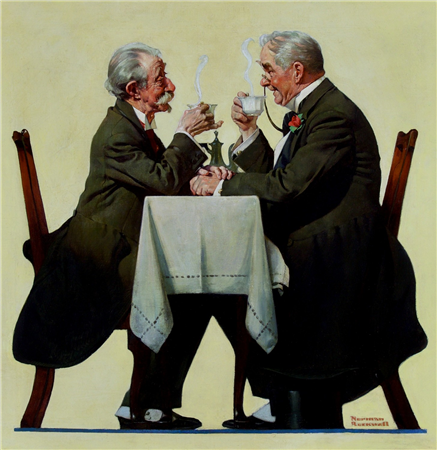 Norman Rockwell (1894-1978)
Men Drinking Coffee
Illustration for Maxwell House Coffee, circa 1920s