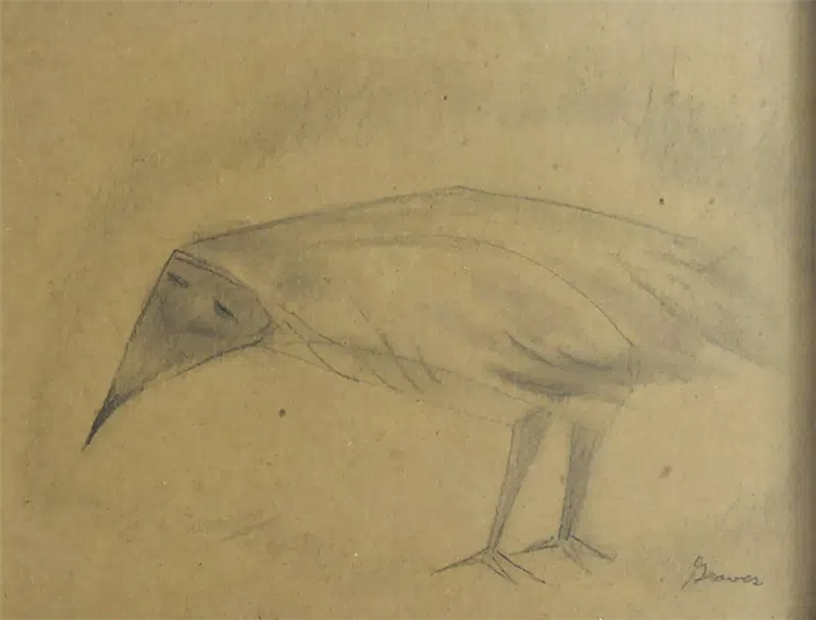 Set of 2 Masked Bird Drawings - Image 2 of 3
