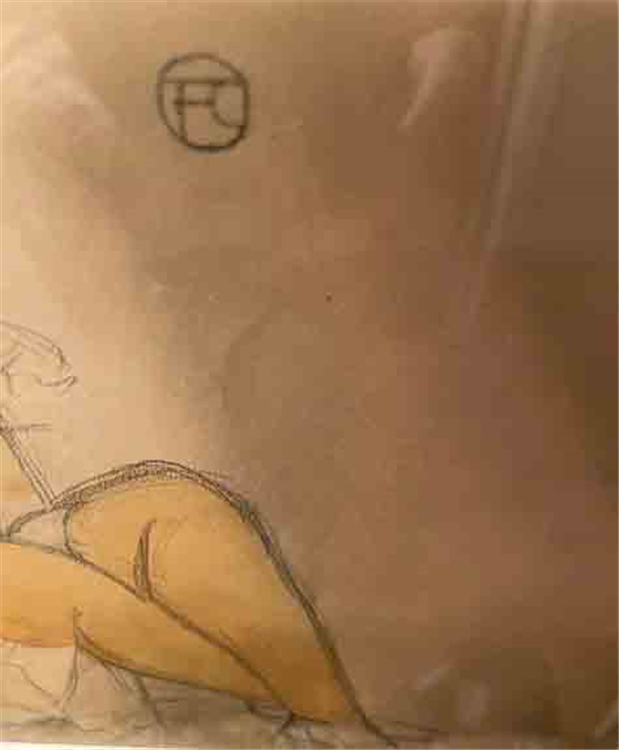 Henri deToulouse-Lautrec, Seated Woman Graphite,Watercolor - Image 3 of 4