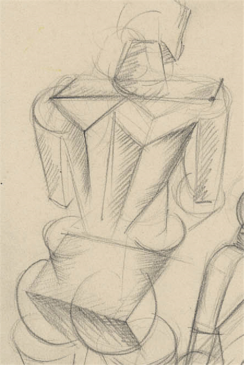 Liubov Sergeevna Popova,, Russian Cubist Figures - Image 2 of 4
