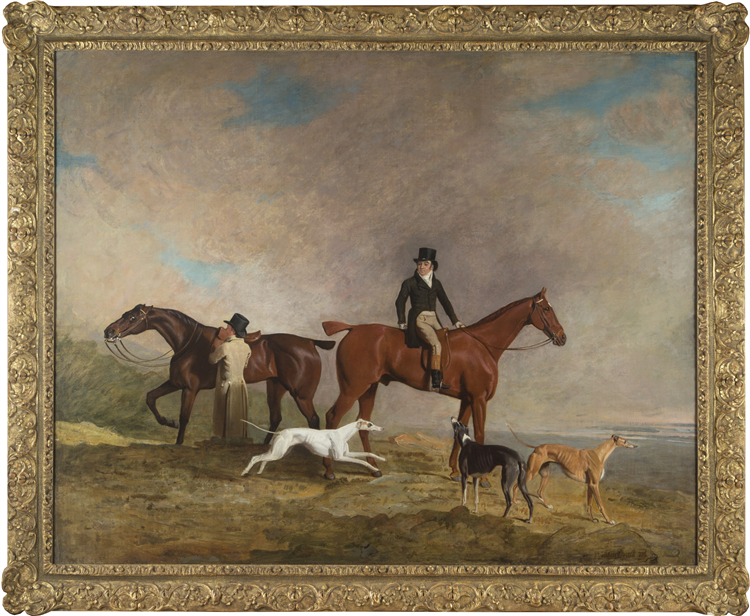 Coursing: A Gentleman and Groom with Greyhounds - Image 2 of 2