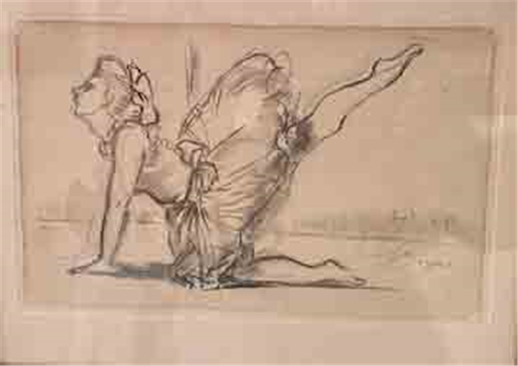 Edgar Degas, Dancer, Original Charcoal on Paper, - Image 3 of 4