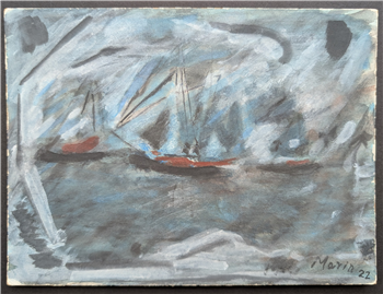 Schooners Through Fog -1922 - Image 1 of 2