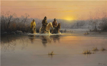 "Fording At Dusk" - Image 1 of 4