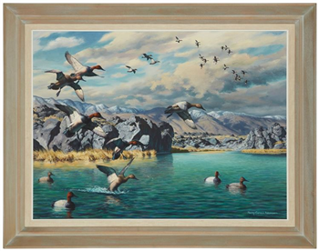 "Canvasbacks At Little Lake" - Image 1 of 2