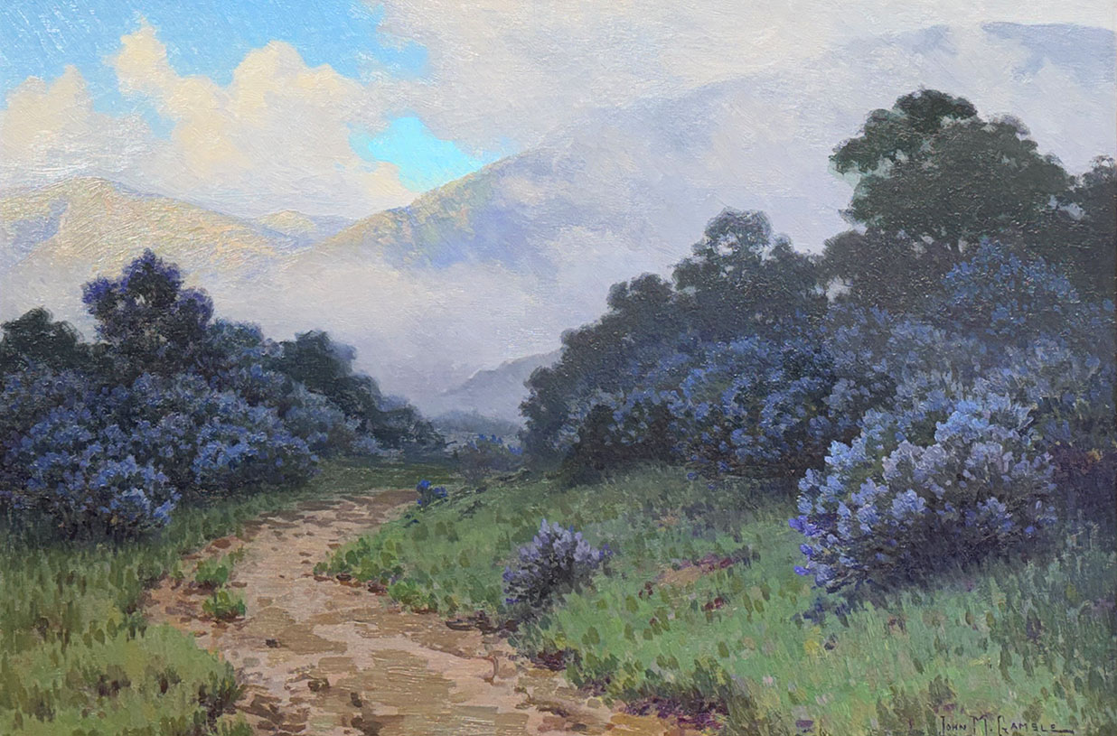 Santa Barbara Landscape with California Lilacs - Image 2 of 2