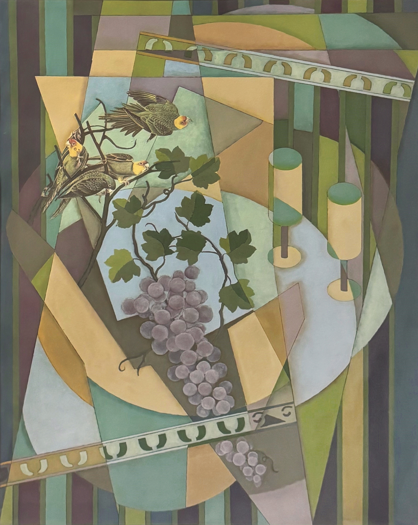 Parakeet with Grapes