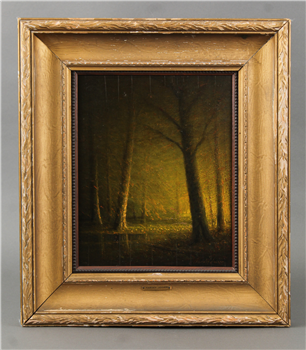 Heavily Wooded Forest and Foreground Stream at Sunrise / Sunset - Image 1 of 4