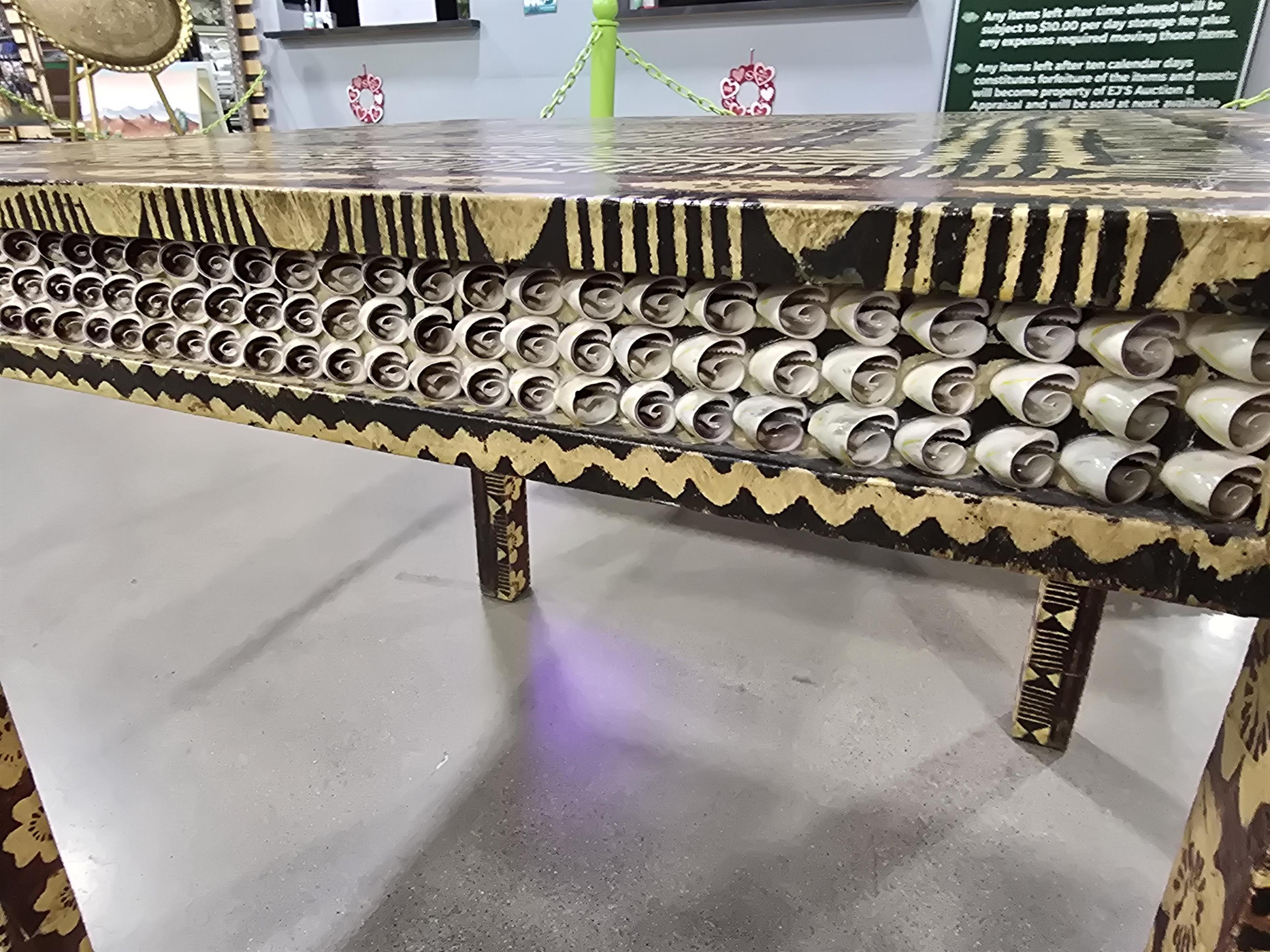 Karl Springer Batik African Style Game Table - Image 3 of 4