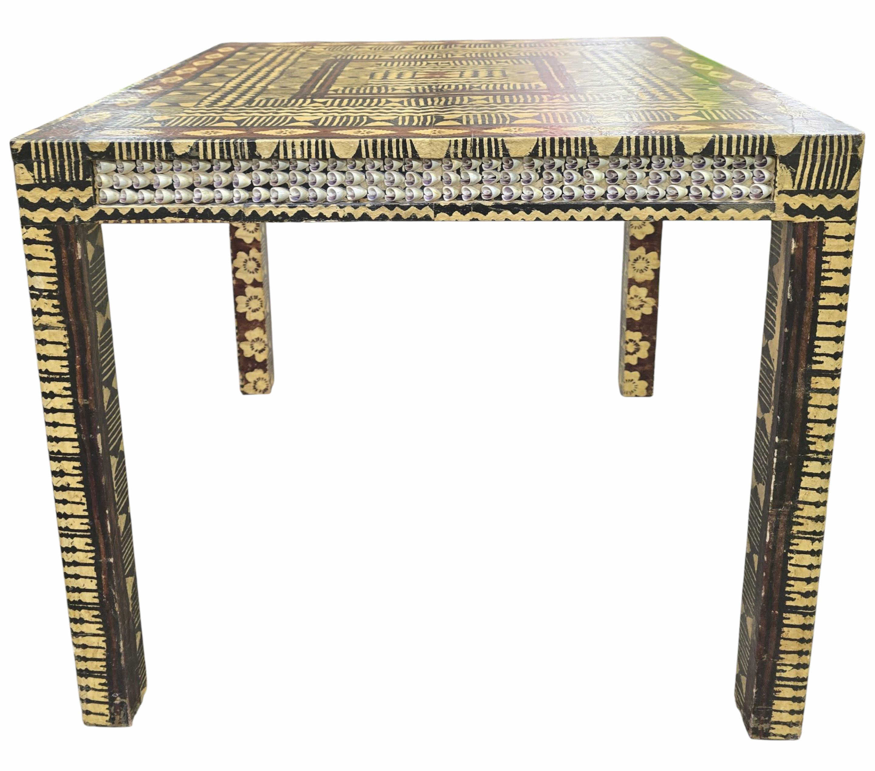 Karl Springer Batik African Style Game Table - Image 1 of 4