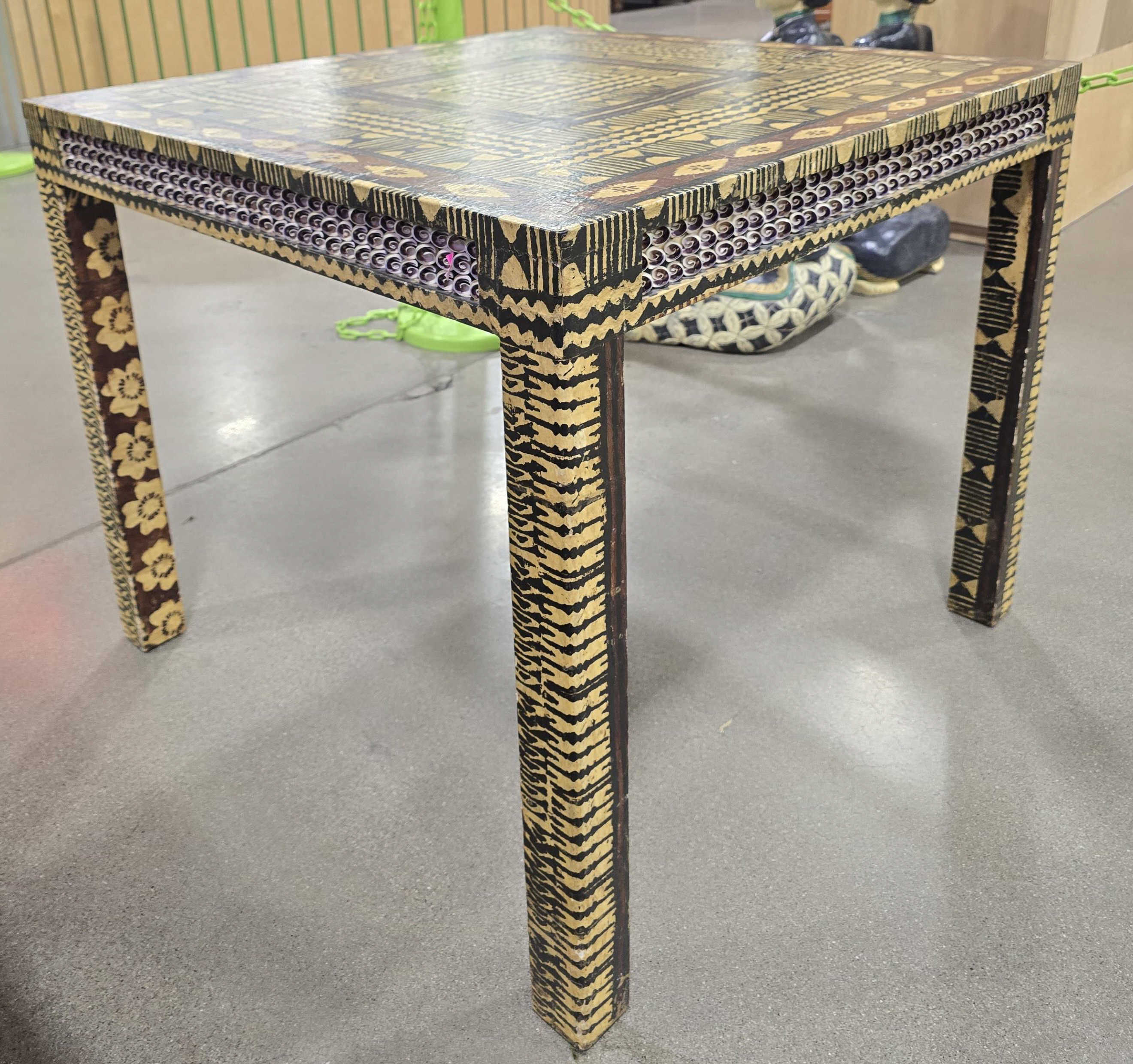 Karl Springer Batik African Style Game Table - Image 2 of 4