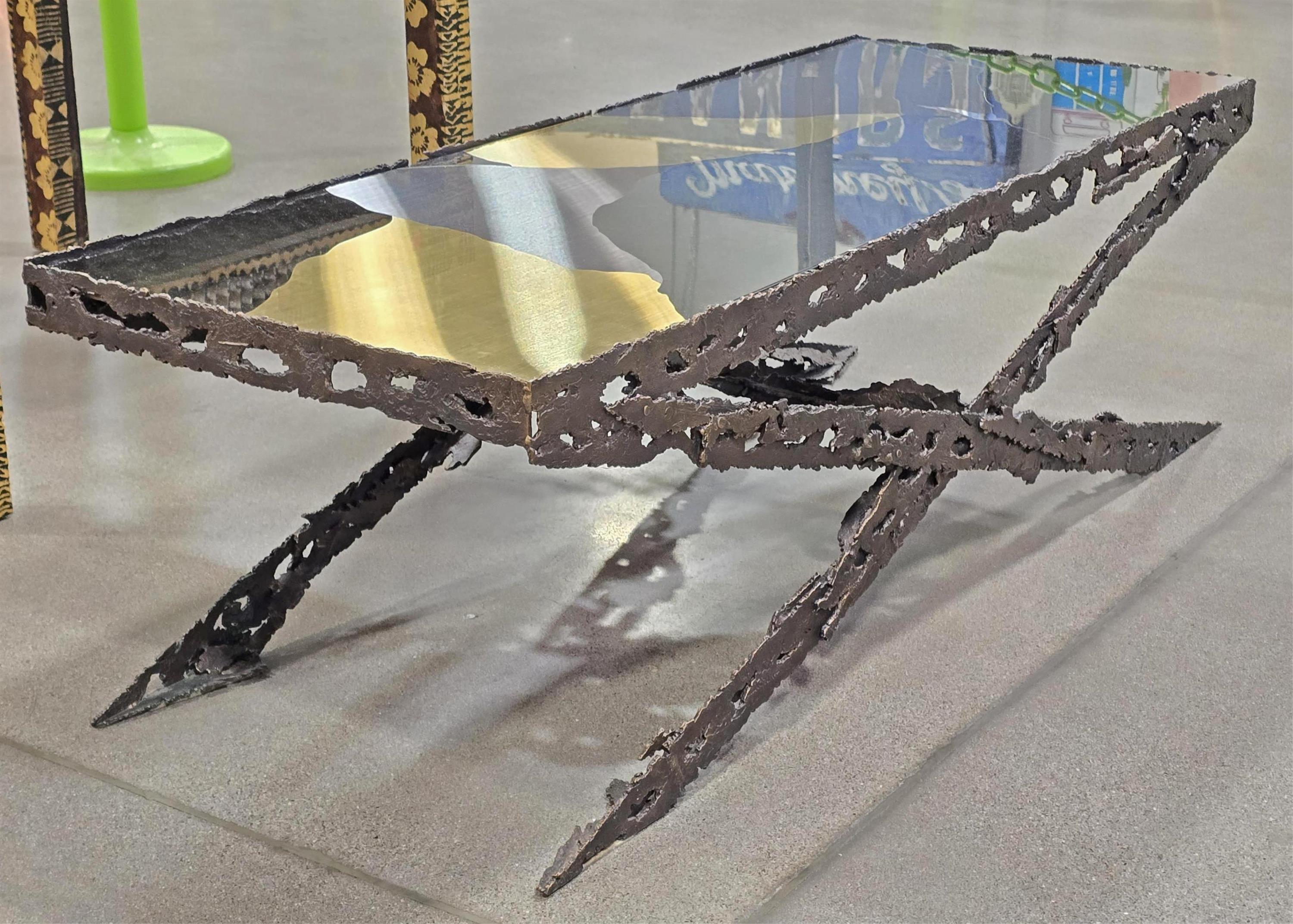 Maria Pergay Bronze X Coffee Table - Image 2 of 4