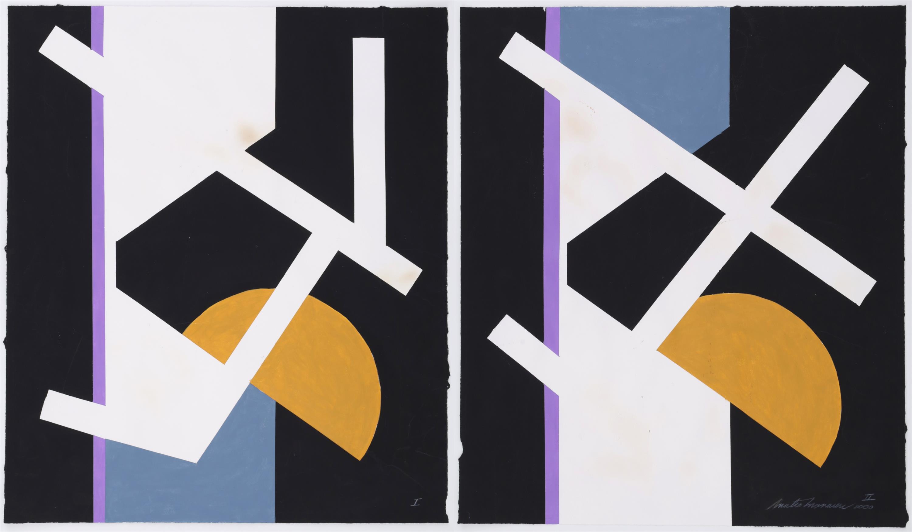 Mateo Manaure UNTITLED Diptych Painting - Image 1 of 4