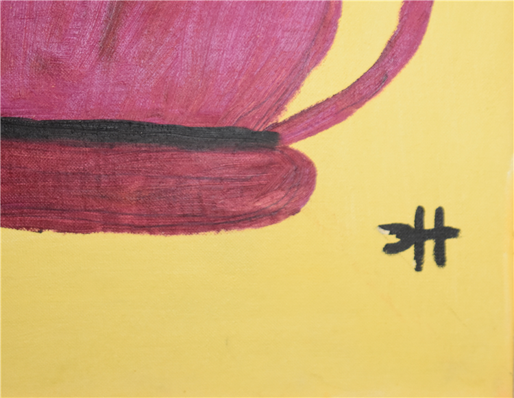 "Zinnias in a Purple Pitcher" - Image 2 of 2