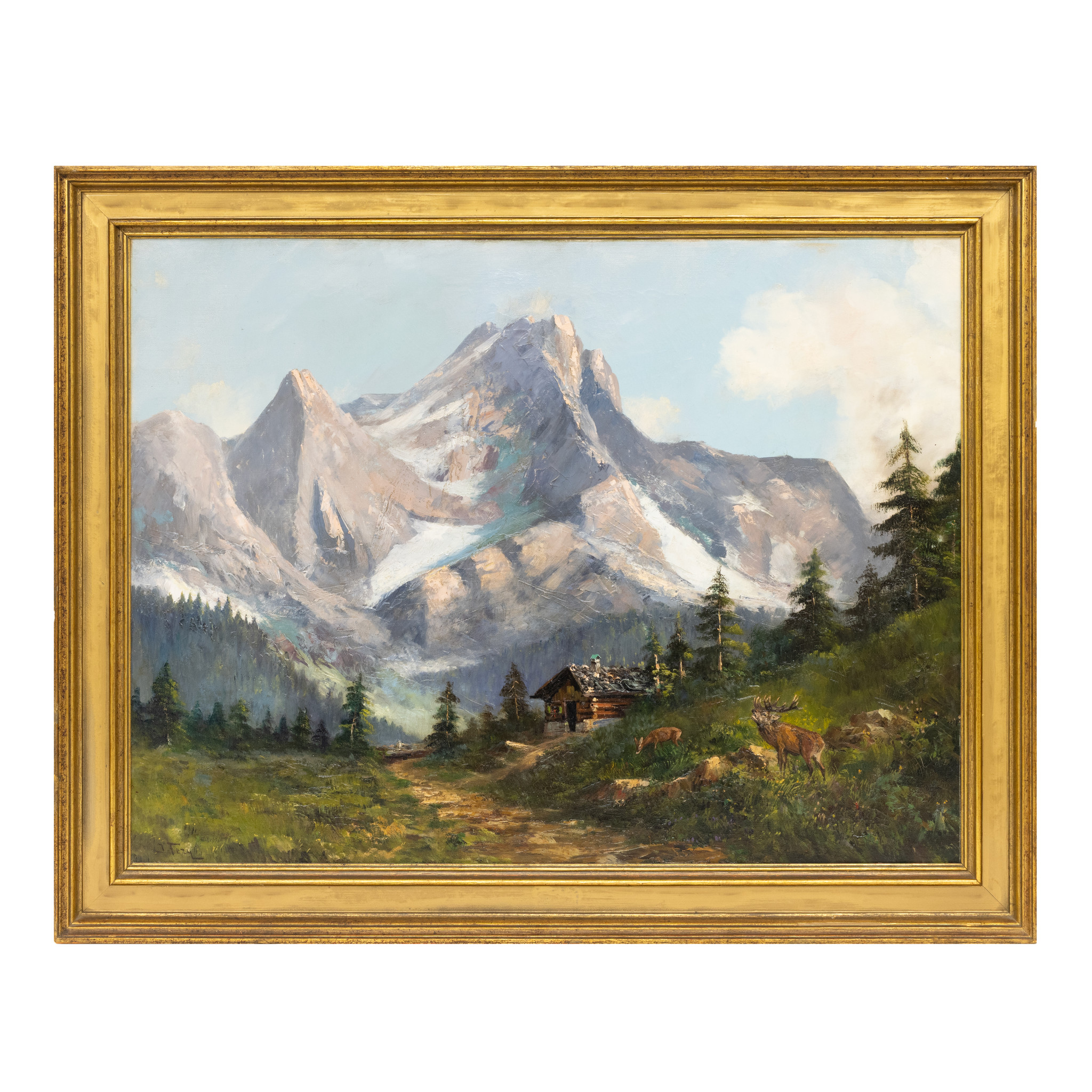 Mountain Scene with Stag Calling by John Fery - Image 2 of 4