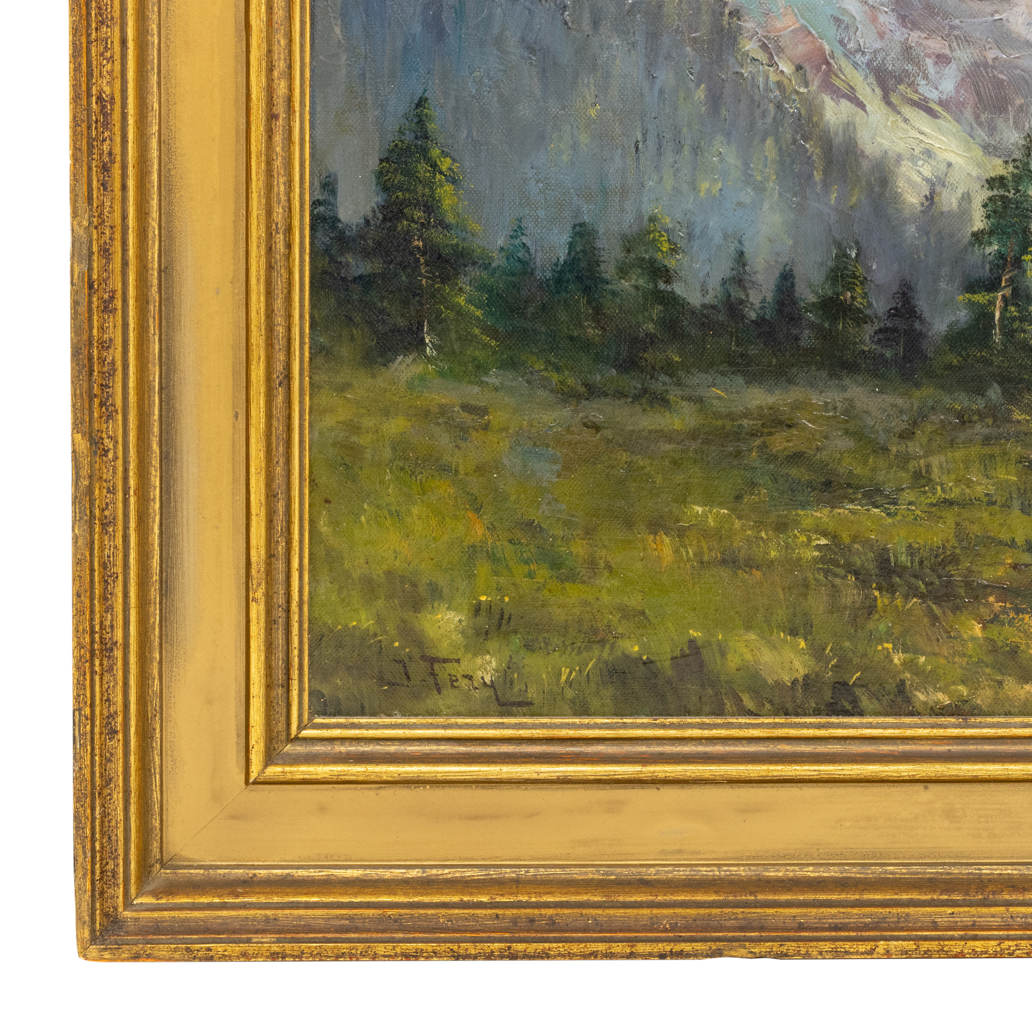 Mountain Scene with Stag Calling by John Fery - Image 4 of 4