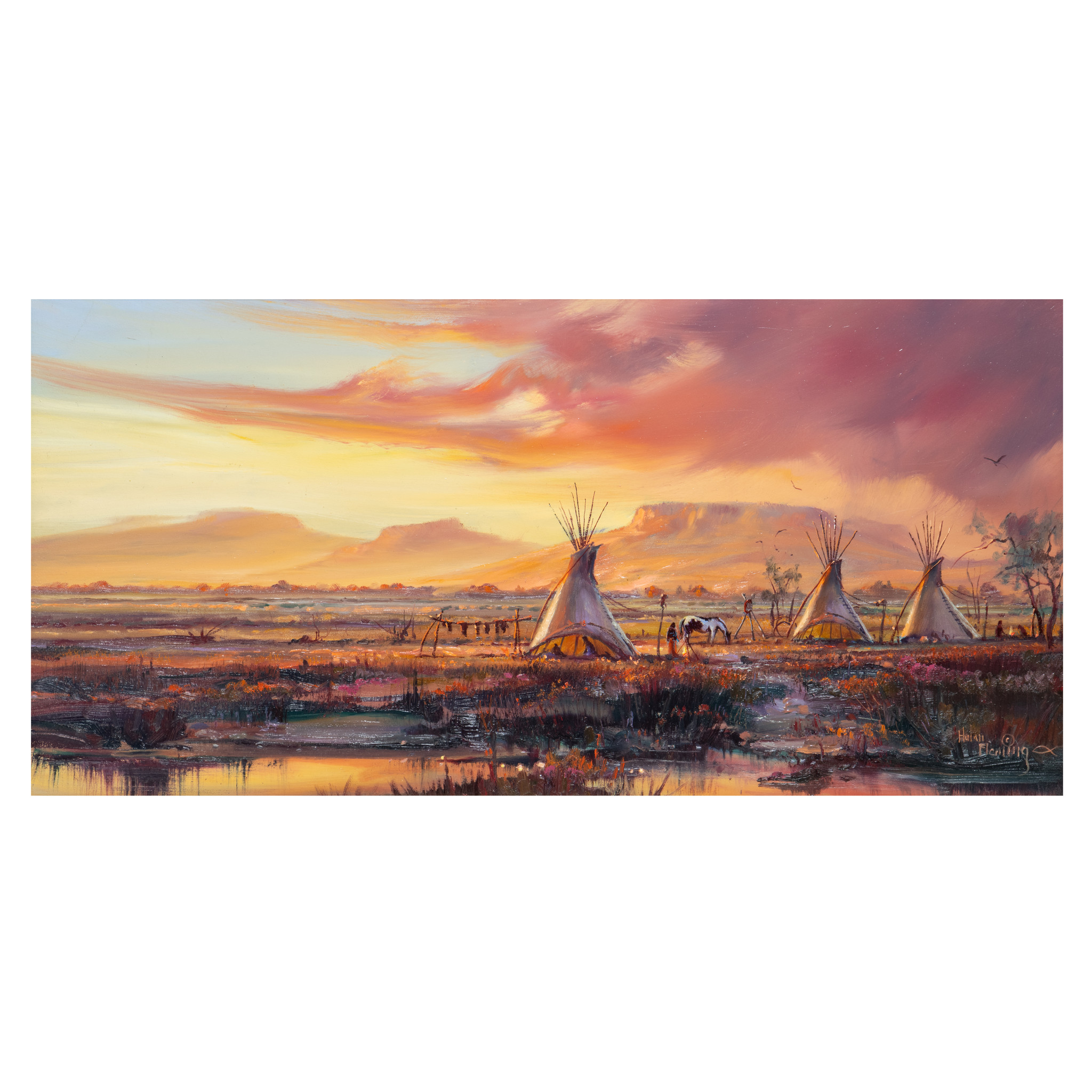 Teepees at Sunset by Hulan Fleming - Image 1 of 4