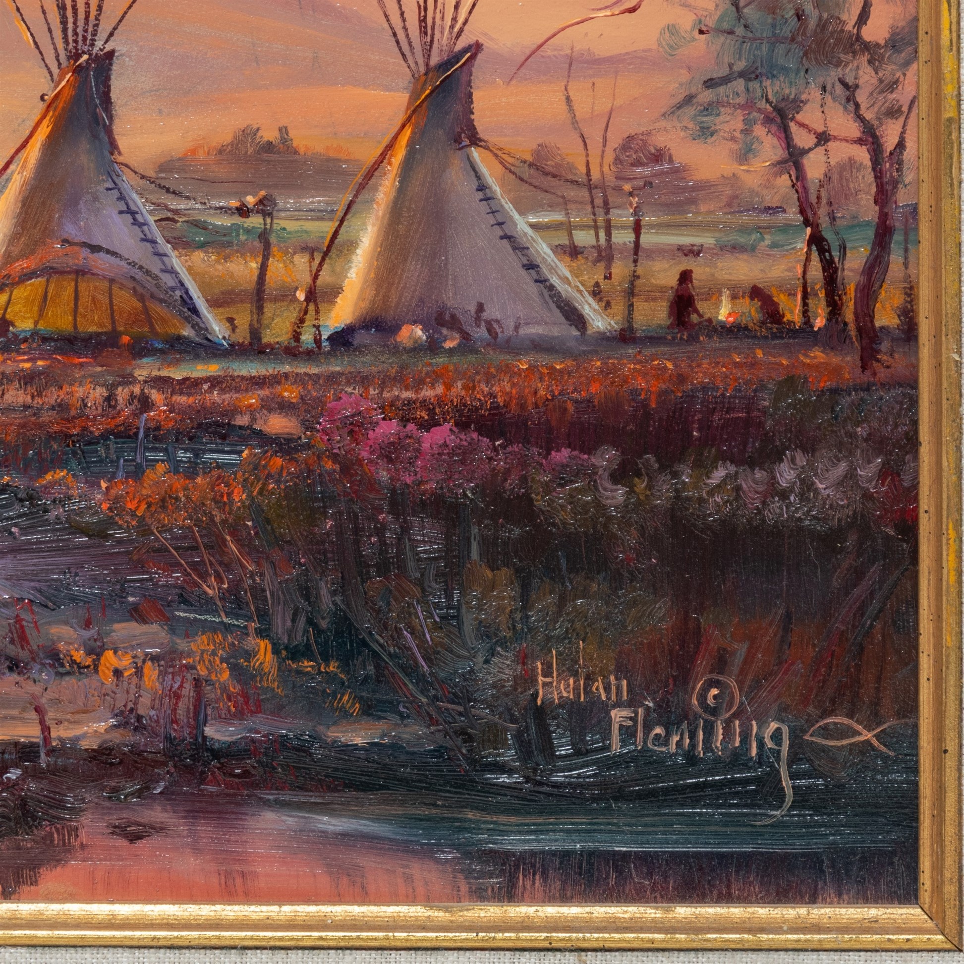 Teepees at Sunset by Hulan Fleming - Image 3 of 4