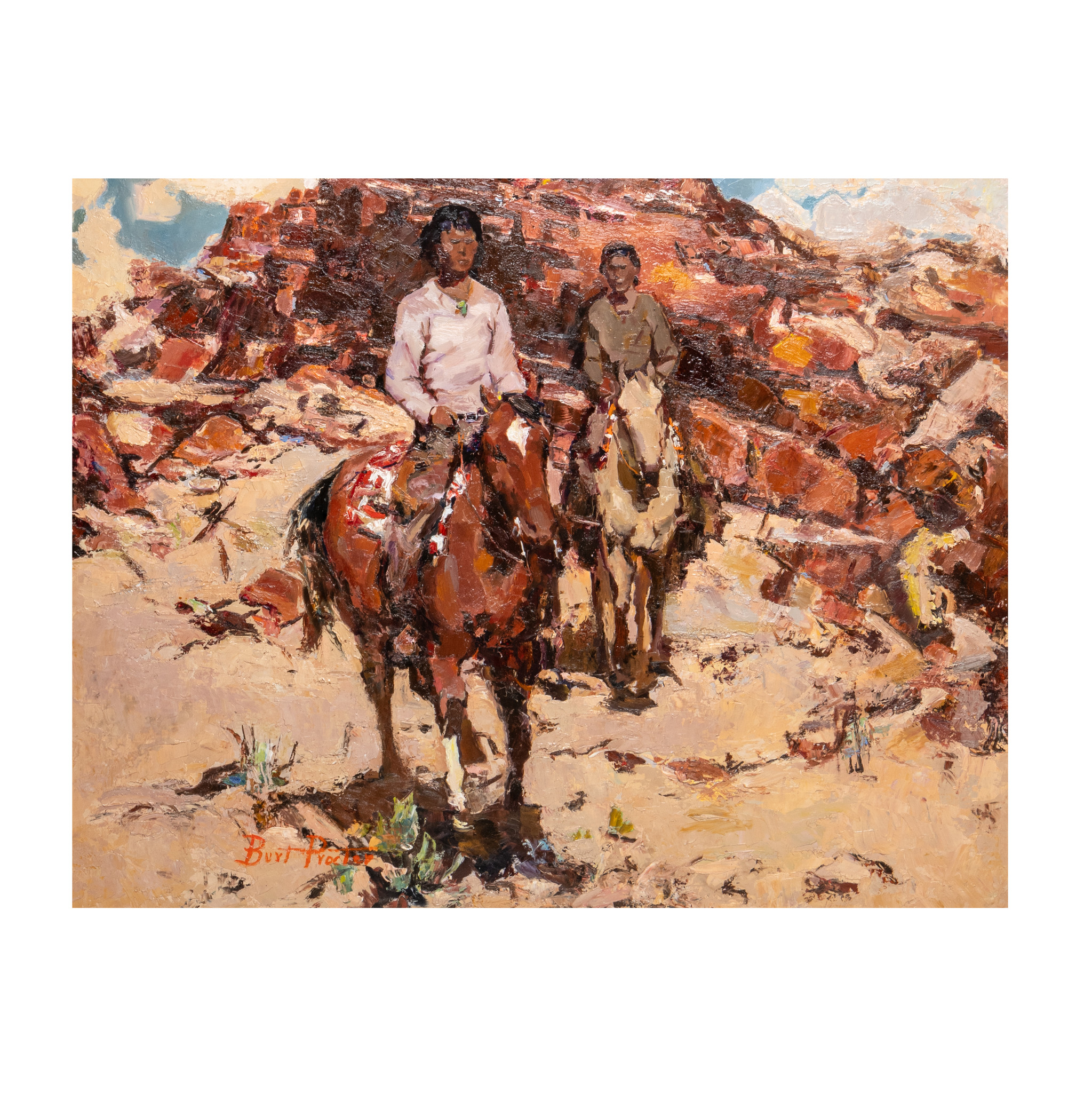 Horseriders in the Desert by Burt Proctor - Image 1 of 4