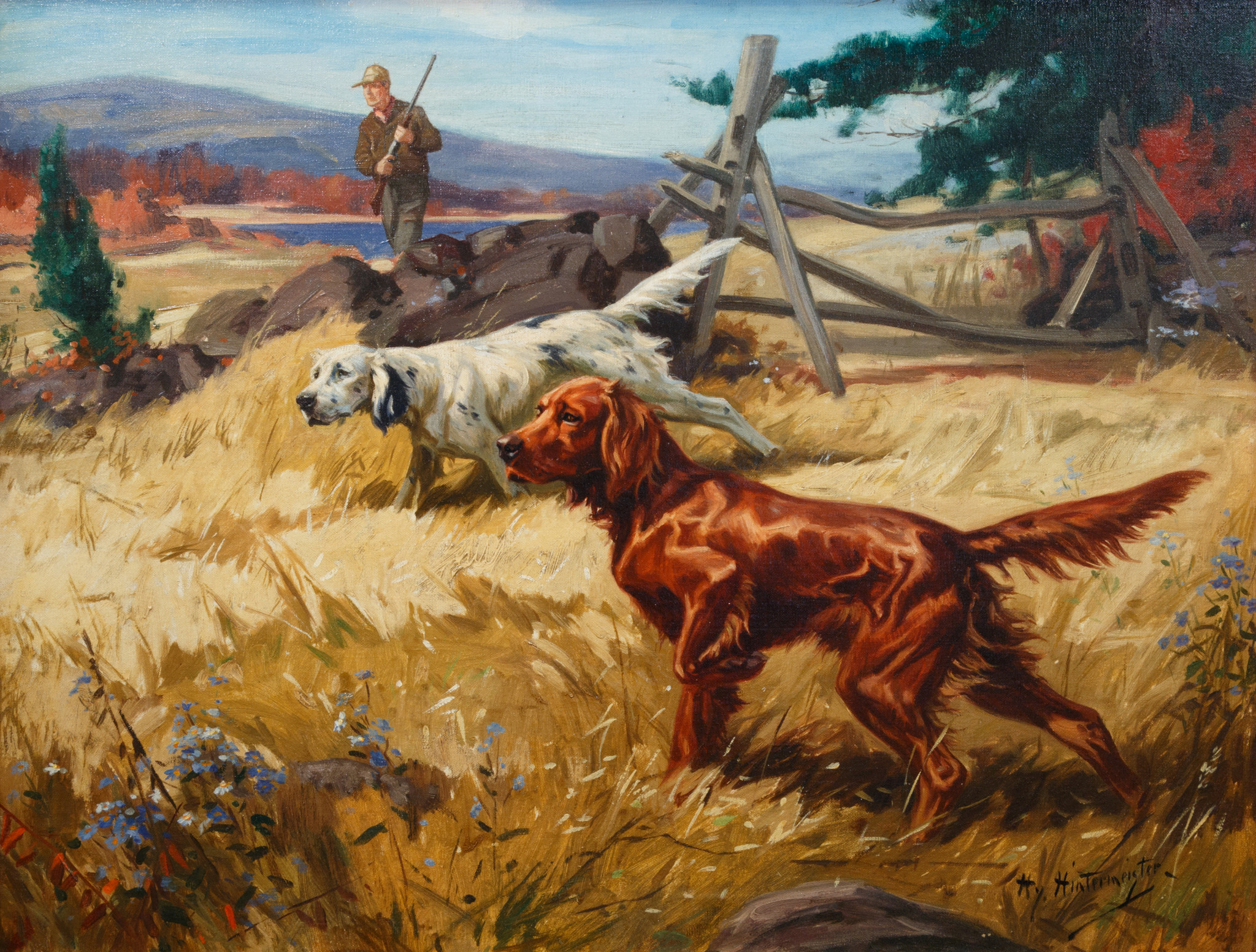 English & Irish Setter by Henry Hintermeister - Image 1 of 4