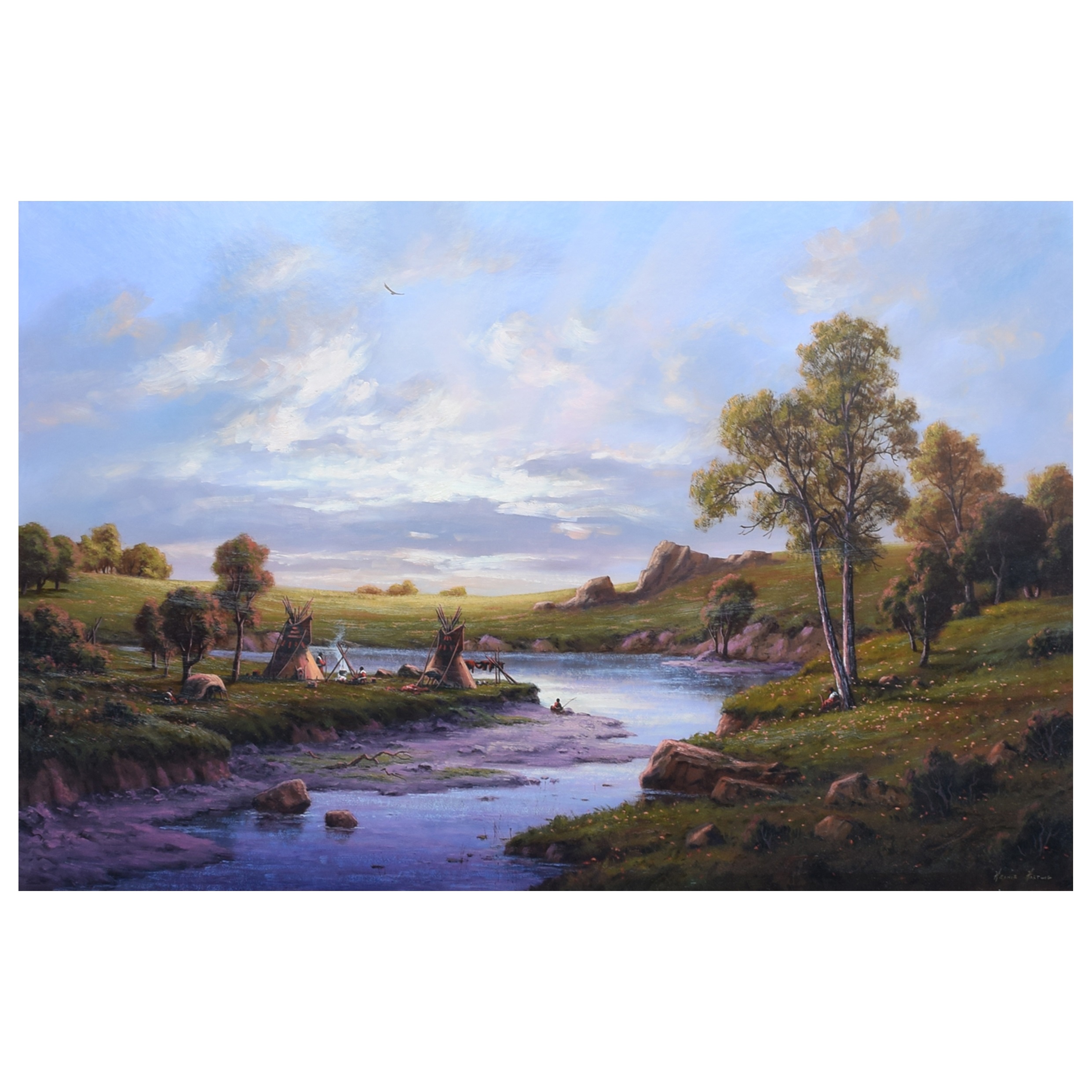 A Sunset at the River Camp by Heinie Hartwig - Image 1 of 4