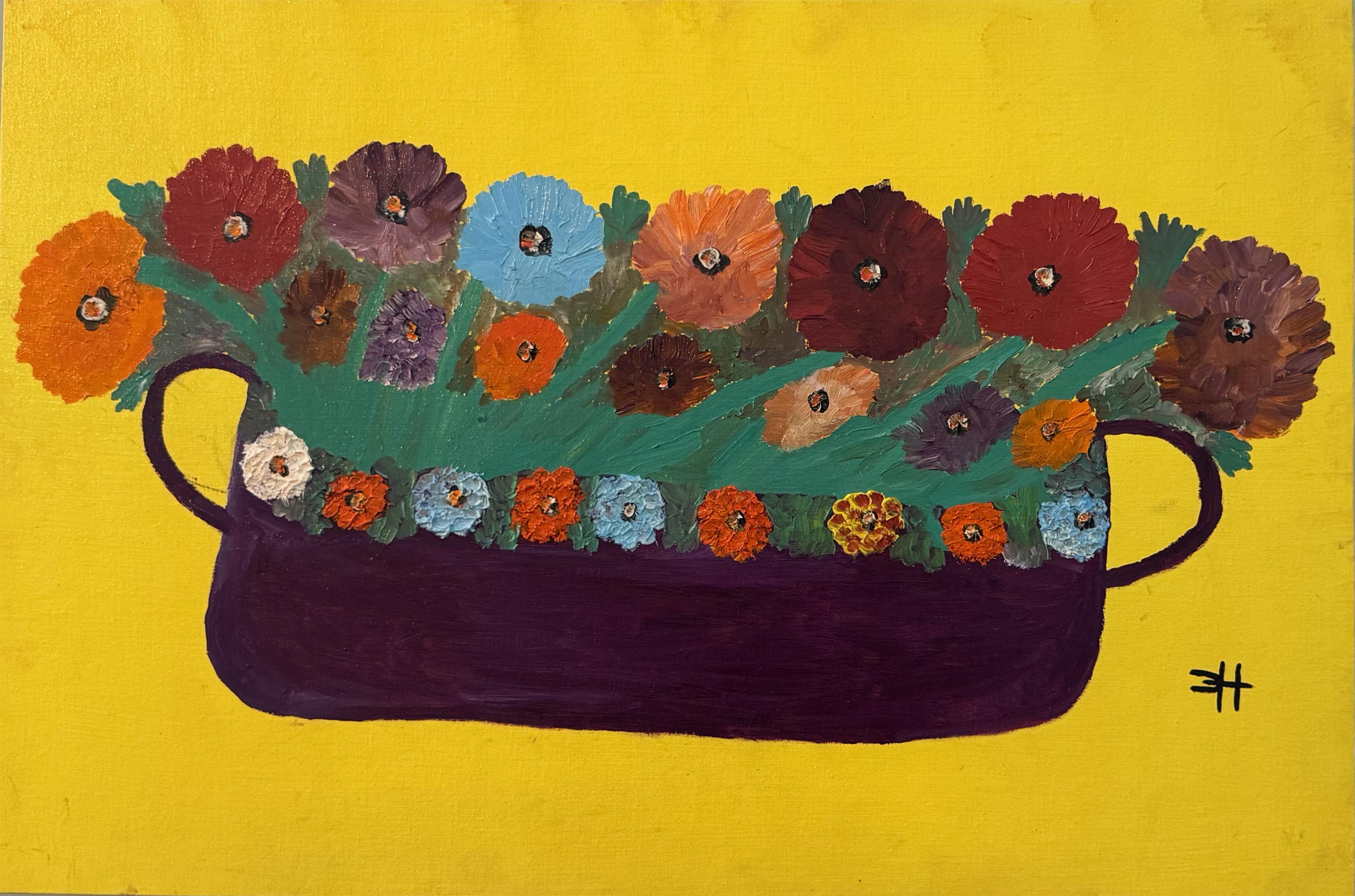 Bowl of Zinnias - Image 1 of 2